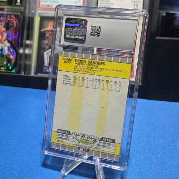 1989 Fleer Update #U-53 Deion Sanders (RC) (CGC 9) - Picture 2 of 2
